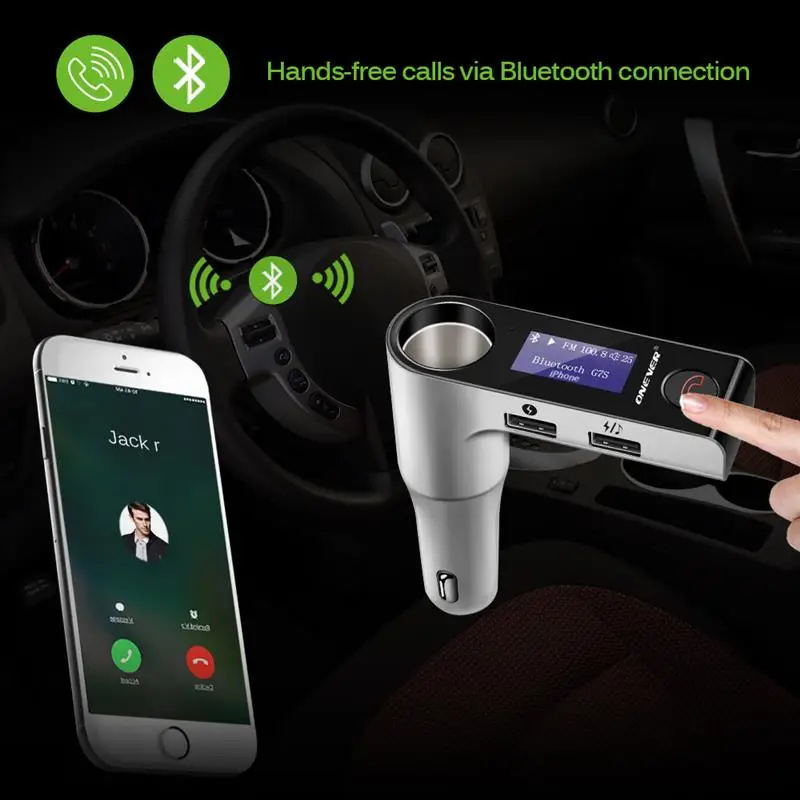 Автомобильное зарядное устройство G7S Bluetooth разъем для прикуривателя музыкальный