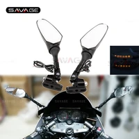 folding led rear view side mirrors for suzuki gsx 1300r hayabusa 1999 2020 2018 2019 gsxr motorcycle accessories rearview mirror