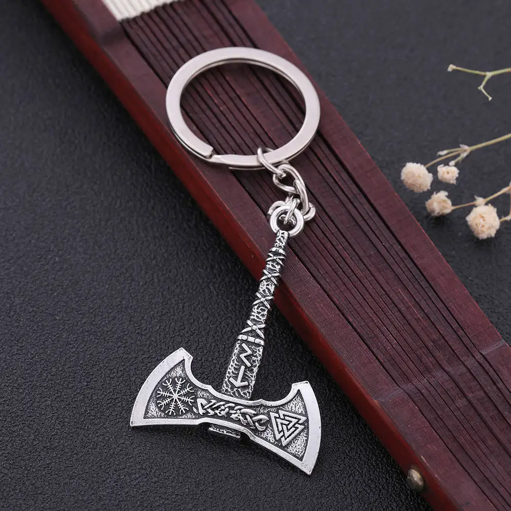 Teamer винтажная Valknut Triquetra подвеска в виде топора брелок античный Шарм брелок компас Кельтский Узел Wicca Viking ювелирные изделия для сумки - Цвет: 3