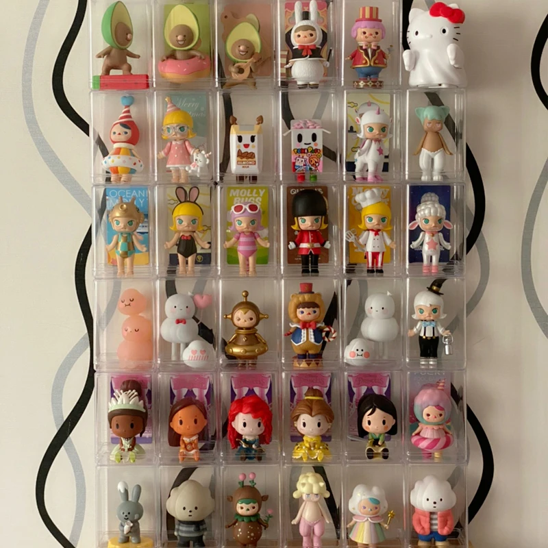 Коробка для хранения игрушек аниме Пылезащитная Прозрачная Пластиковая полка с