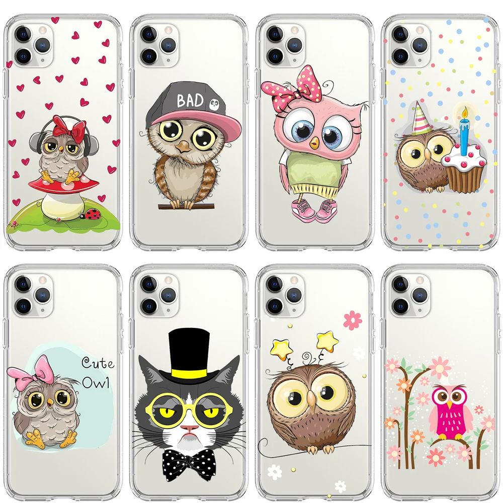 Мягкий силиконовый чехол ciciber для телефона с милой совой из мультфильма ТПУ iphone 11