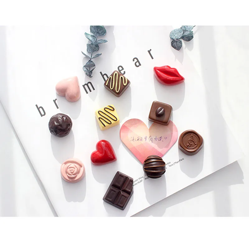 Милая имитация шоколада магнитная наклейка на холодильник аксессуары для