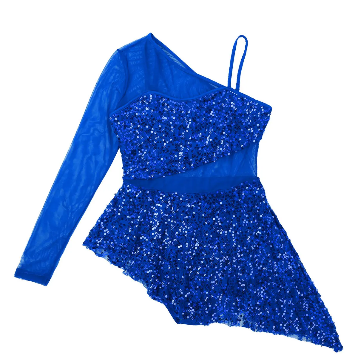 Женский гимнастический купальник chicci с длинными рукавами и блестящими блестками