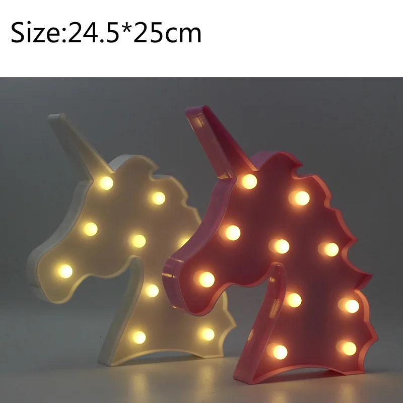 Unicorn A СВЕТОДИОДНЫЙ Красочный светодиодный ночник для животных, единорог, лошадь, кошка, панда, Лев, енот, динозавр, фламинго, Розовый Лебедь, детская игрушка, прикроватная лампа - Испускаемый цвет: Unicorn A
