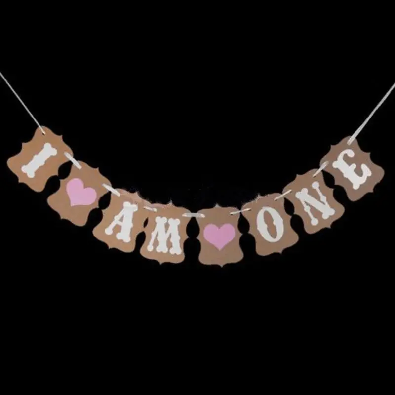 Новый баннер из крафтовой бумаги I Am One для новорожденных мальчиков и девочек