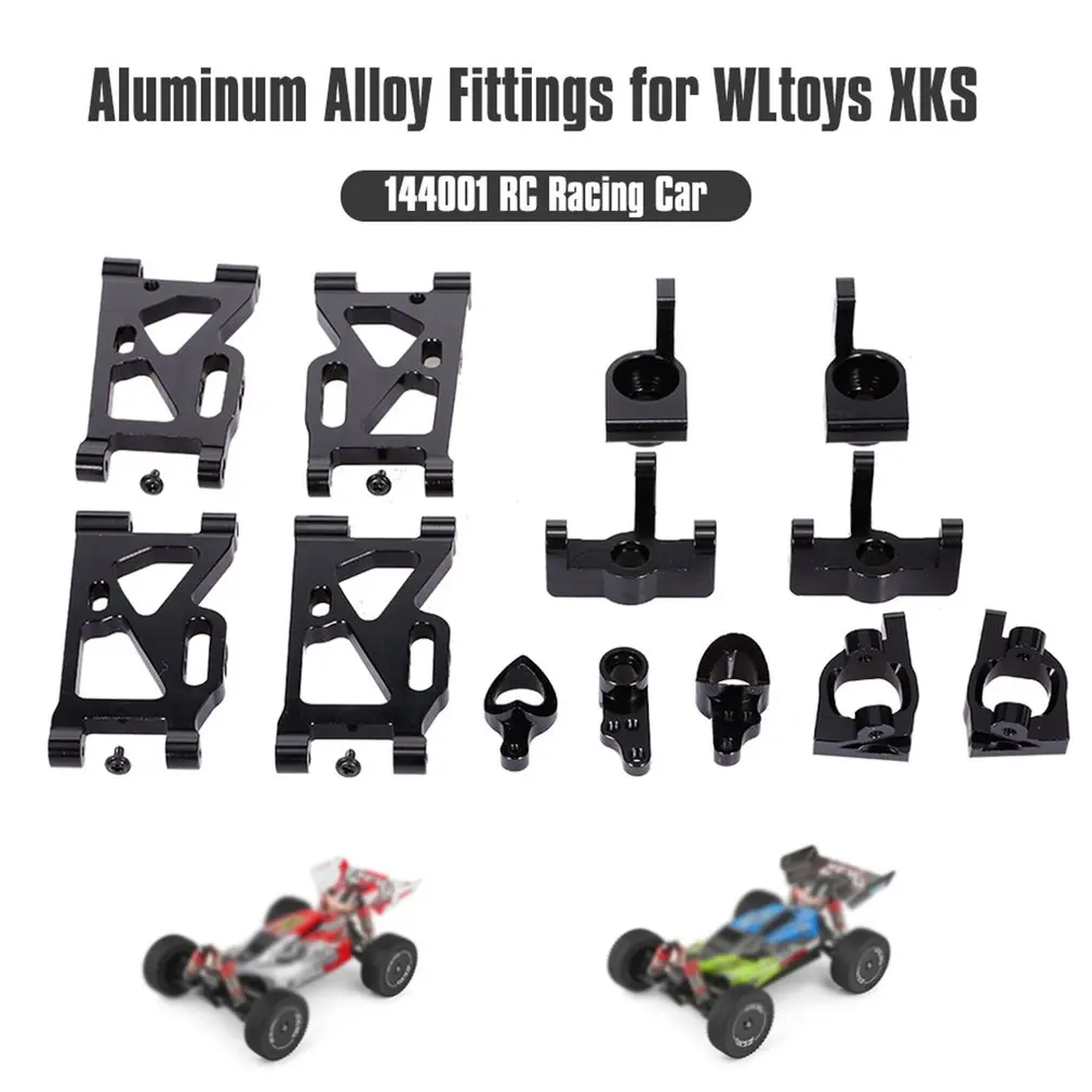 

For Wltoys 144001 Racing Car Aluminium Alloy Front And Rear Arms Steering Hub Rear Front Wheel Seat Metal Seat Set
