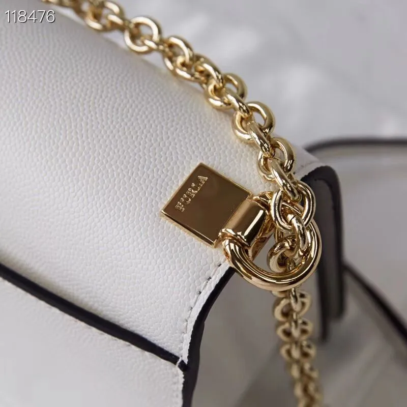 Оригинальные женские сумки FURLA, высокое качество, маленькие размеры, женские меховые кожаные сумки белого цвета, Размер 20 см* 8 см* 14 см