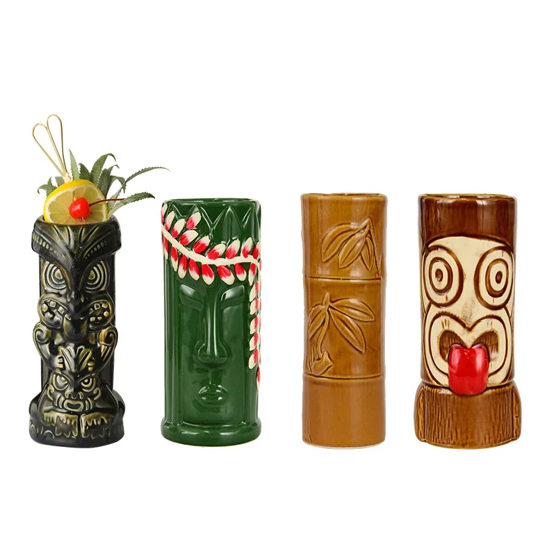 

Bar Tiki Cup Cocktail Glasses Hawaii Ceramic Cup Wine Glass Ceramic Cup Tiki Mug