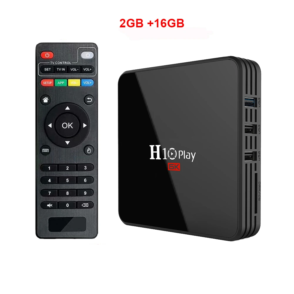2GB 16GB H10 Play tv Box Android 9,0 4 ГБ 32 ГБ 64 Гб Smart tv BOX Allwinner H6 четырехъядерный 6K HDR 2,4 ГГц Wifi Google плеер телеприставка - Цвет: 2GB 16GB