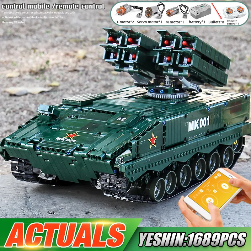 

MOULD KING 20001 Military Model Compatible With HJ-10 Anti-Tank Missile High-Tech Car Building Blocks Kids Christmas Toys Gifts