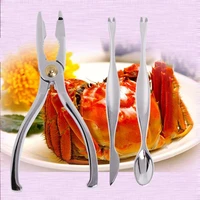 3pcs steel seafood cracker pick fork set for restaurant home seafood tools clip needle fork picks pincer nut set