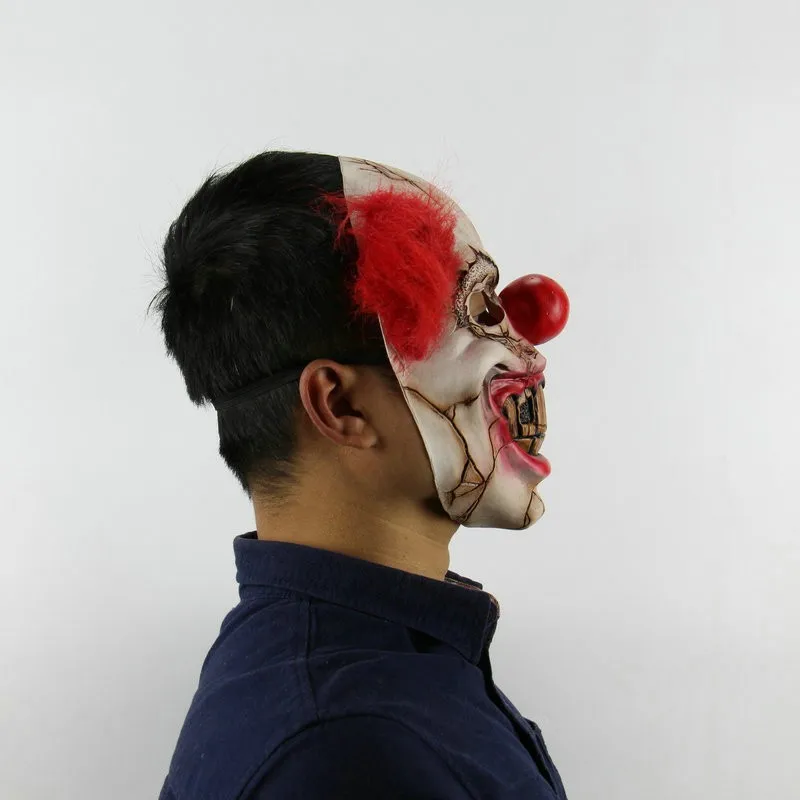 Маска Джокера с красными волосами в носу косплей страшный ужас демон дьявол