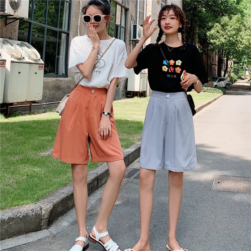 

Шорты женские с пятиконечным острым носком, однотонные широкие короткие штаны, Повседневная Уличная одежда в стиле унисекс, хип-хоп и панк, ...