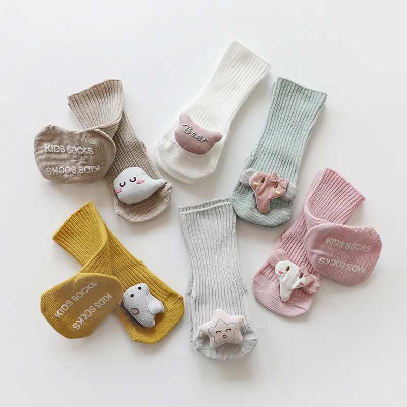 Носки для малышей, Мультяшные хлопковые носки для новорожденных девочек, модные носки для малышей, для маленьких мальчиков, Нескользящие, о...