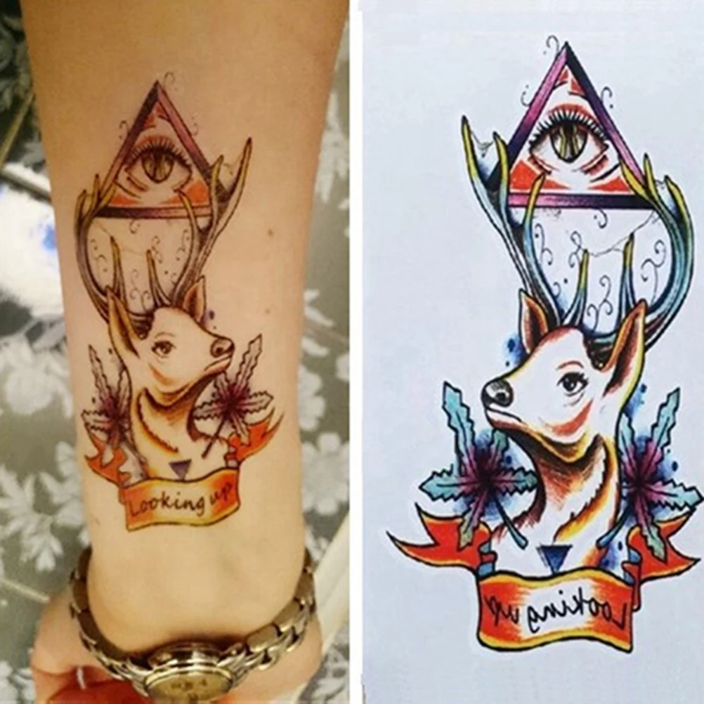 

1 шт., водостойкая Временная тату-Наклейка на тело, глаза и олень