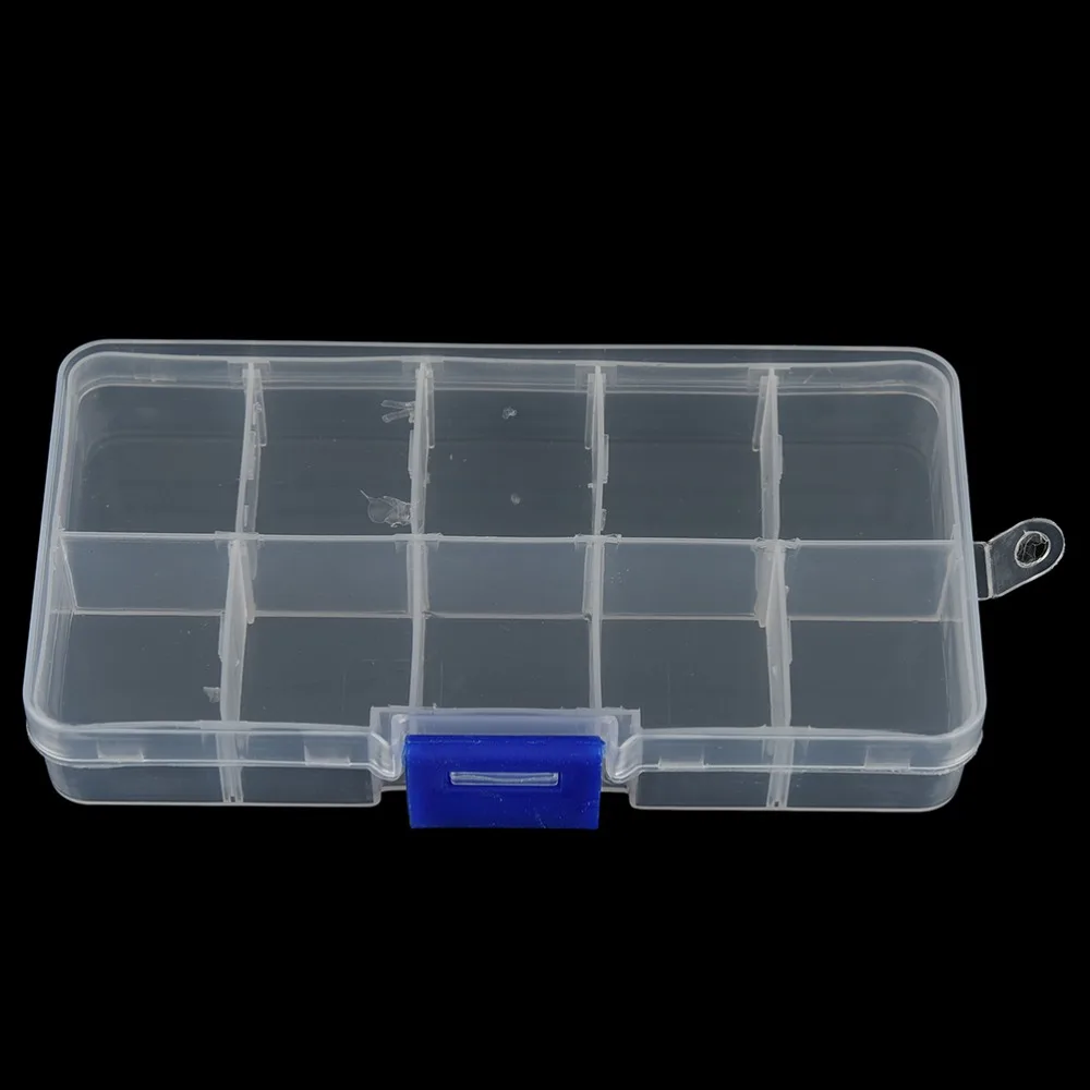 

1Pcs Adjustable Plastic 10 Compart mentsfishing tackle box for fishing accessories fishing lure Hook Bait Storage Wholesale