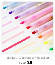JIANWU 10pcs/set soft pastel ended highlighter pen Fluorescent pen kawaii Mild liner DIY School supplies Office Stationery
