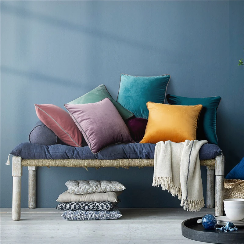 Однотонный домашний декор наволочка для дивана кресла гостиной мягкая бархатная