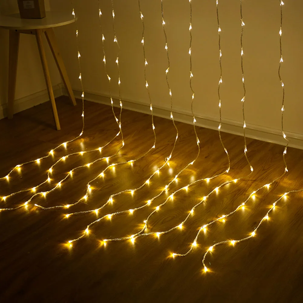 

240 светодиодный светильник Феи водопада Метеоритный дождь Дождь гирлянда лампа фестиваль вечерние окна уличная домашняя Спальня Декор EU plug