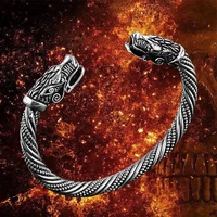 shape wolf head bracelet viking cuff bangle magic pulsera dragon animal men jewelry wristband cuff bracelets for women bangle