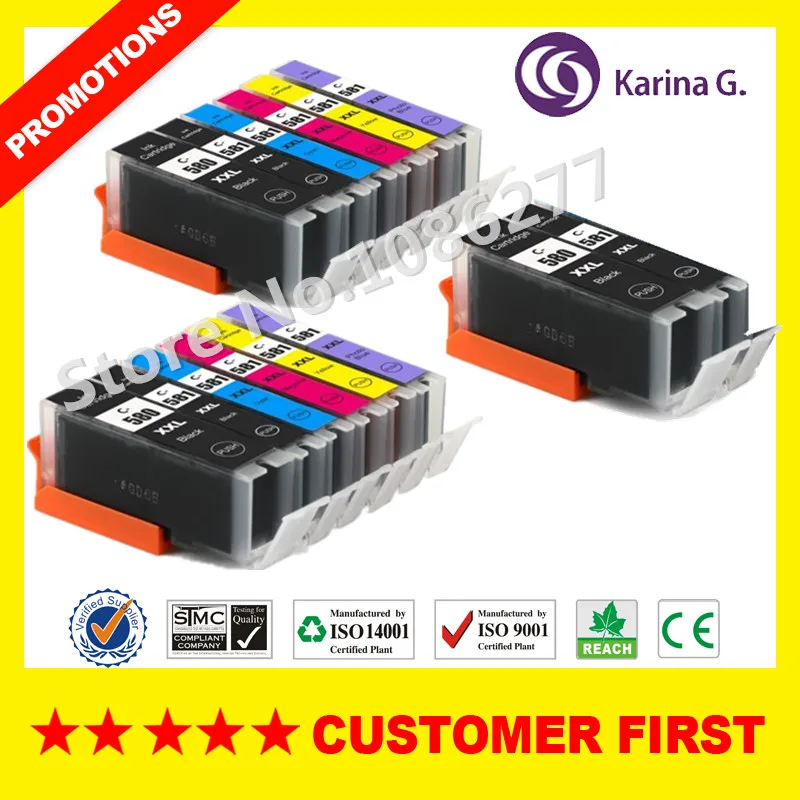 Совместим с Canon PGI580 CLI581 PGI 580 CLI 581 чернильный картридж для принтера принтерам PIXMA