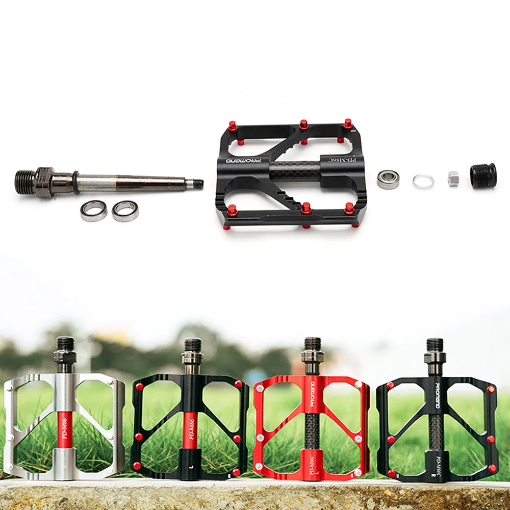 

PROMEND 3 Bearings Bicycle Pedal Frosted Texture Wear Resistance Anti-Skid Aluminum Alloy Safe High Lubrication Bike Accessories