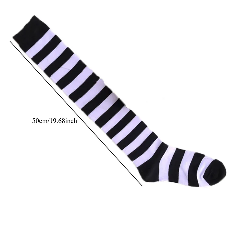 

Women Stockings Girls Long Over Knee Striped Socks Colorful Printed Sweet Cute Kawaii Pastel Thigh Knee High Socks Stockings