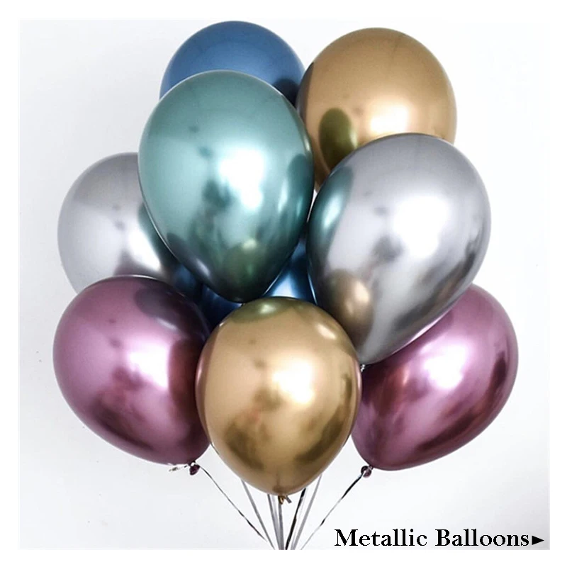 

5/10PCS 12inch Metallic Latex Balloons Gold Balloon Wedding Decoration Balloons Rose Gold birthday Party Metal Latex Balloons