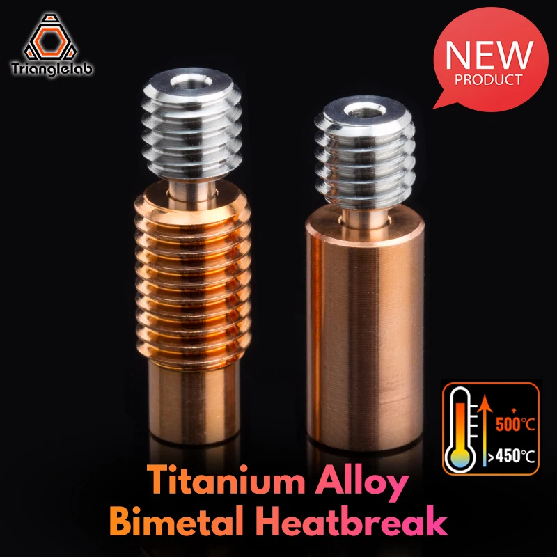 

Trianglelab V6 Titanium Alloy Bi-Metal Heatbreak For E3D V6 HOTEND Heater Block For Prusa i3 MK3 Break 1.75MM Filament Smooth