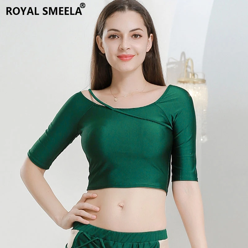 Green Crop Top belly dance top for women daily casual tops sexy class practice wear dancing clothes costume | Тематическая одежда