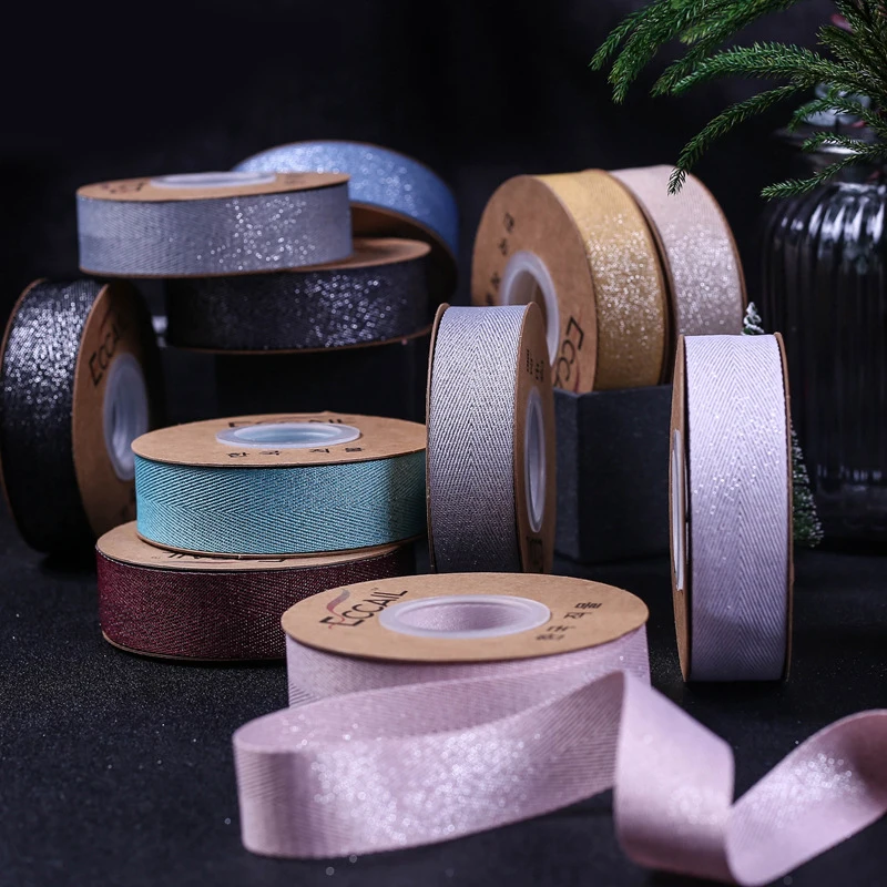 Серебристая лента в елочку для свадьбы украшения рождественской вечеринки