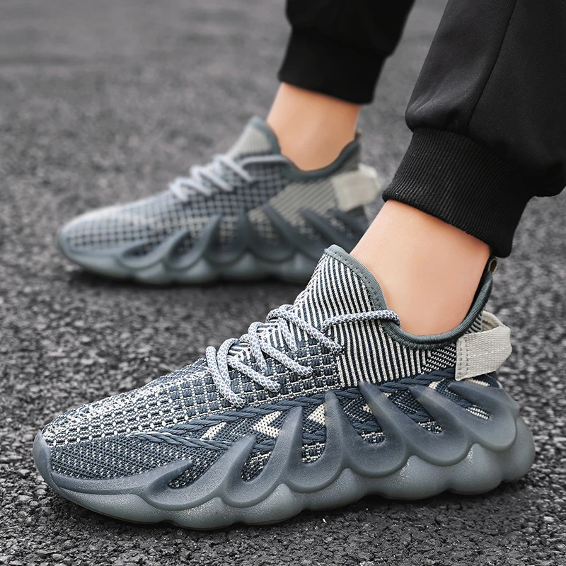 

Кроссовки мужские, сетчатые, с круглым носком, дышащие, весна-осень