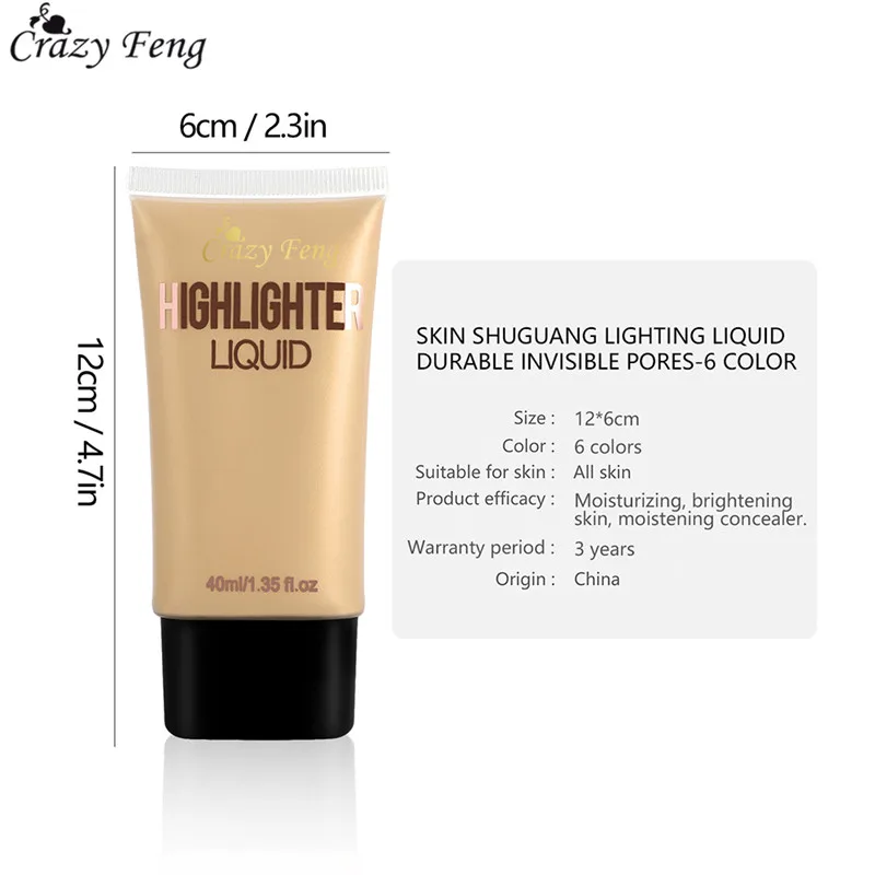 Gold Face Makeup Brightener Highlighter Liquid Glow Illuminator Contour Shimmer Make up Basic Cosmetics |