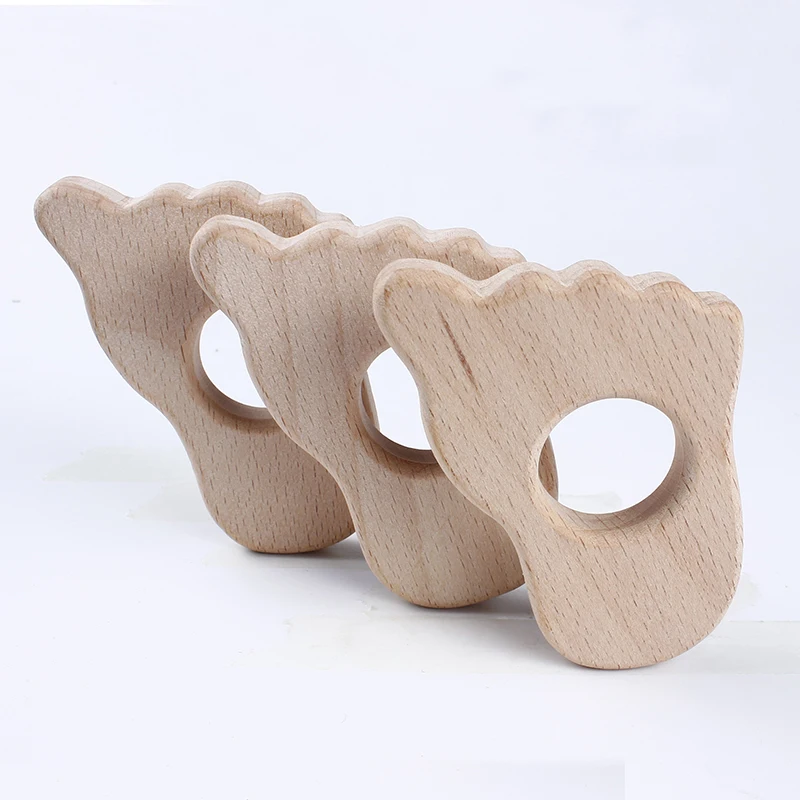 Детские деревянные Прорезыватели для зубов пищевого качества из бука и дерева в