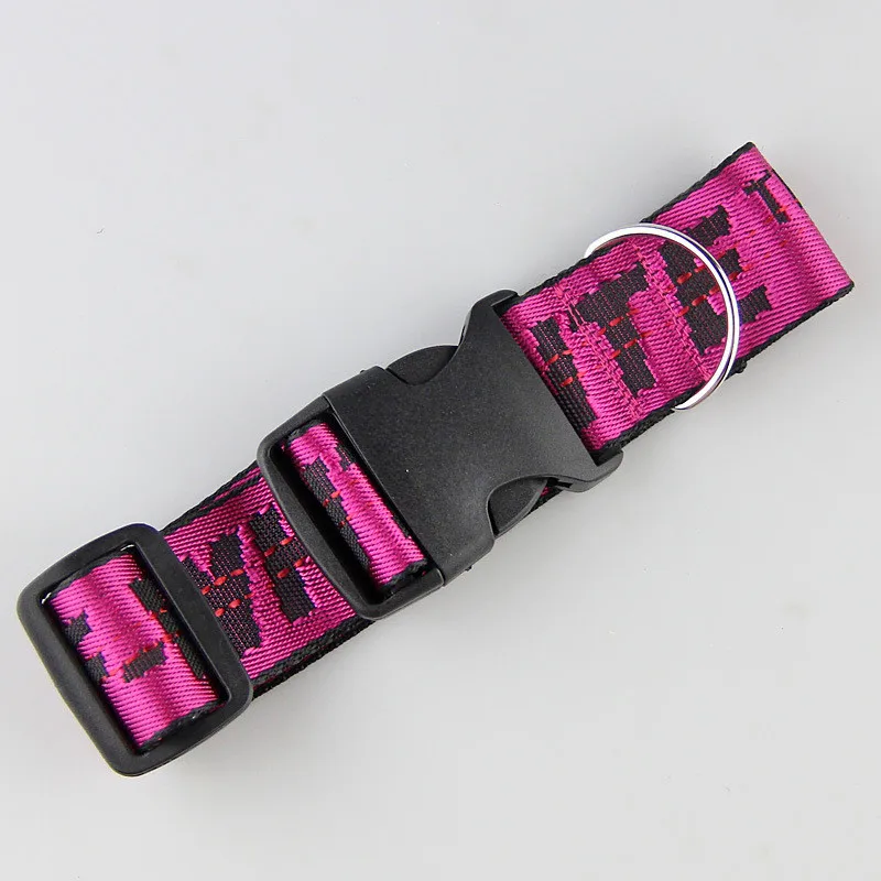 Purple dog collar 1,6 М Модные нейлоновые ошейники для собак, поводок для собак, набор для маленьких средних собак и кошек, больше цветов a01 - Цвет: Purple dog collar