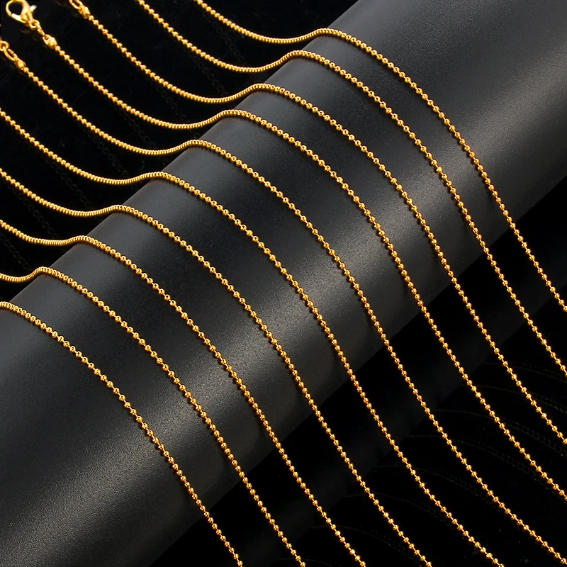 10 шт./лот 1 мм Металлические Шариковые Звенья из Бисера Позолоченные