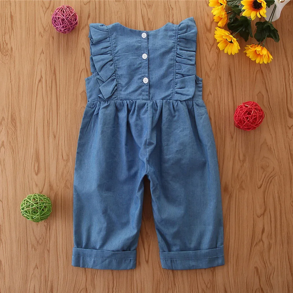 Детский джинсовый комбинезон для девочек осенний костюм | Мать и ребенок