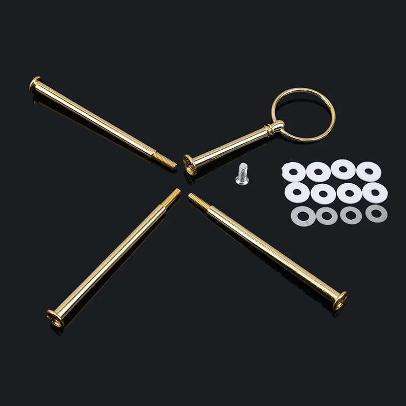 4 layer Gold Новая подставка для торта из мульти-стиль 2/3/4-ярусный выставочный стенд стойка с ручкой для тарелок для торта металлическими Свадебная вечеринка без пластины отделочных работ - Цвет: 4 layer Gold