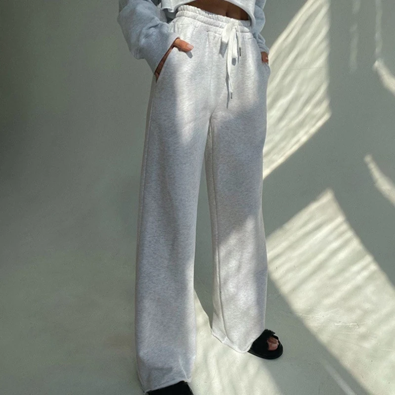 

Fashion Women Leisure Loose Full Length Elastic Waist Pants Womens Casual Wide Leg Pants