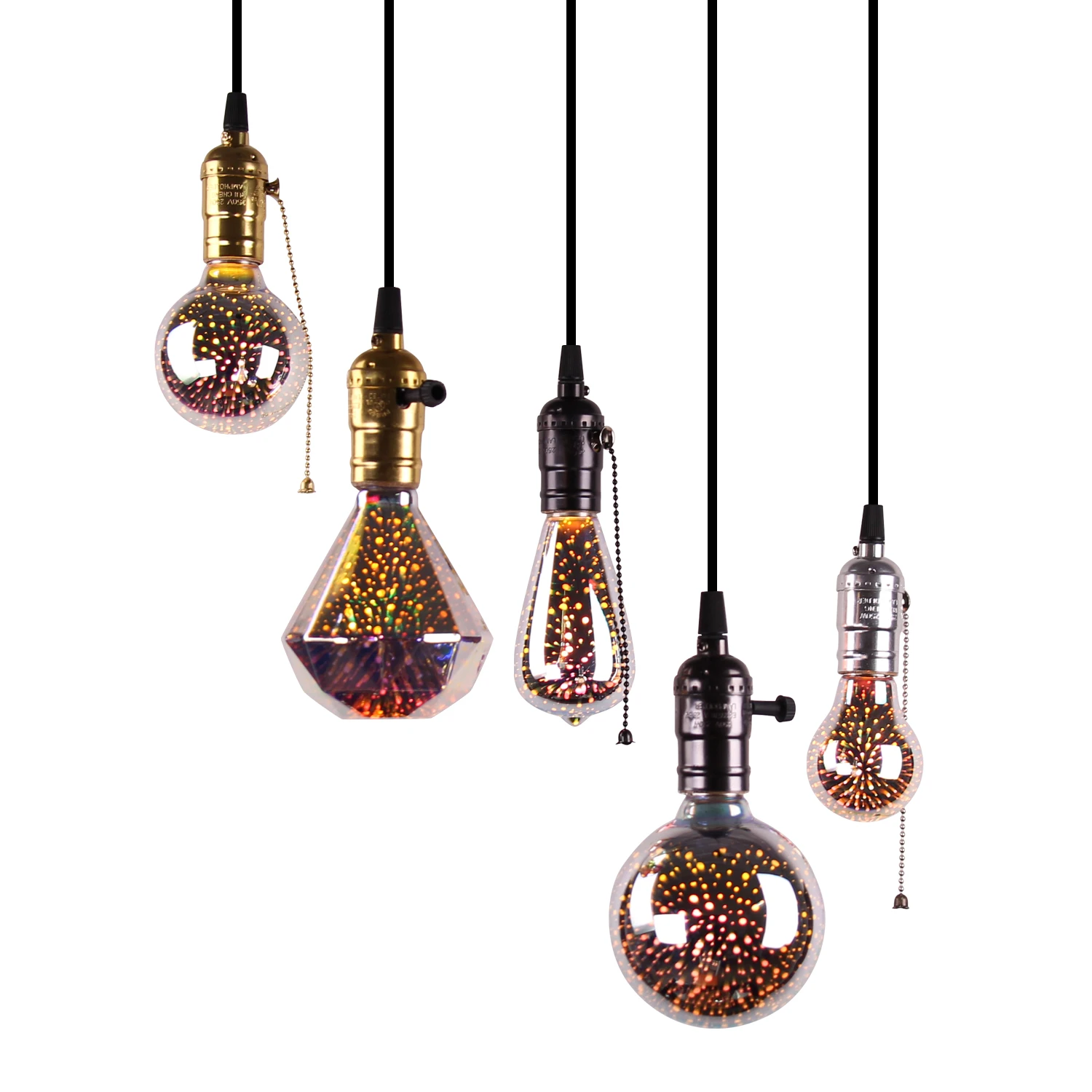 

Led E27 Light Bulb 3D Decoration Bulb Firework 110 220V ST64 G95 G80 G125 A60 Bottle Heart Holiday Lights Novelty Christmas Lamp