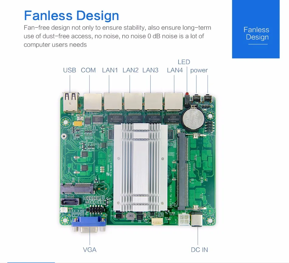 XCY брандмауэр pfsense ПК intel Celeron J1800 J1900 маршрутизатор ПК 4 порта ethernet Windows 10 HTPC VGA безвентиляторный мини ПК
