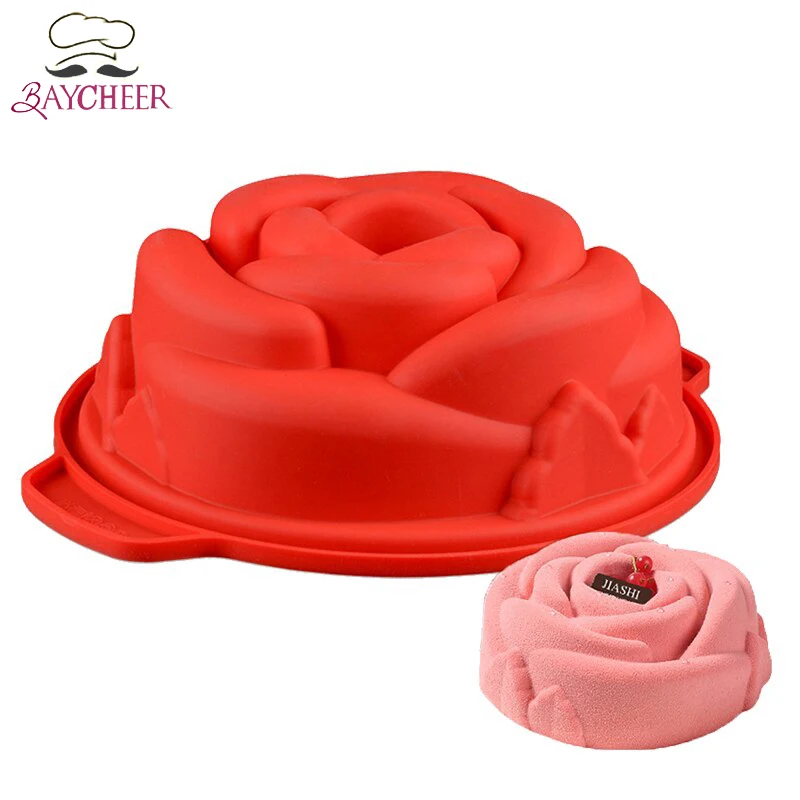 Форма для торта BAYCHEER большого размера 3D в форме розы силиконовая форма мусса
