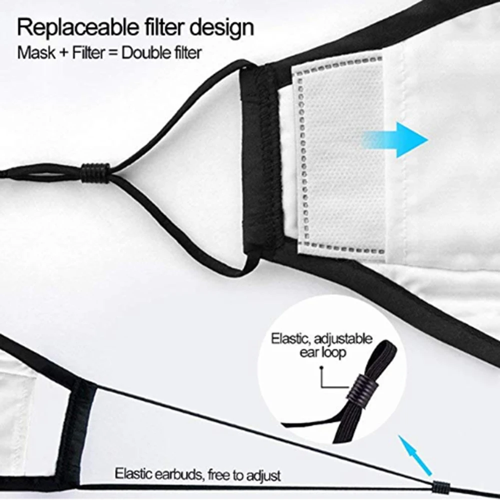 5 шт. PM2.5 маска для рта 5-слойная Защитная Пылезащитная с дыхательным клапаном