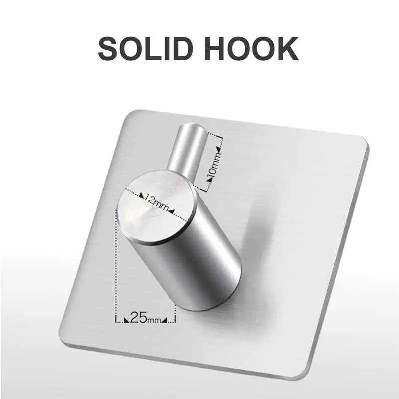 

4pcs Stainless Steel Wall Mount Hook Coat Towel Hanging Holder Kitchen Bathroom Heavy Duty Waterproof Rust-proof Storage Hook