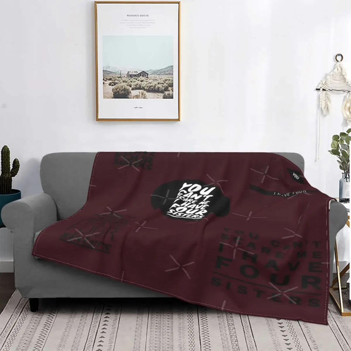 

Set Of You Can'T Scare Me, manta, para cama colcha, manta de muselina a cuadros, cuadros y fundas