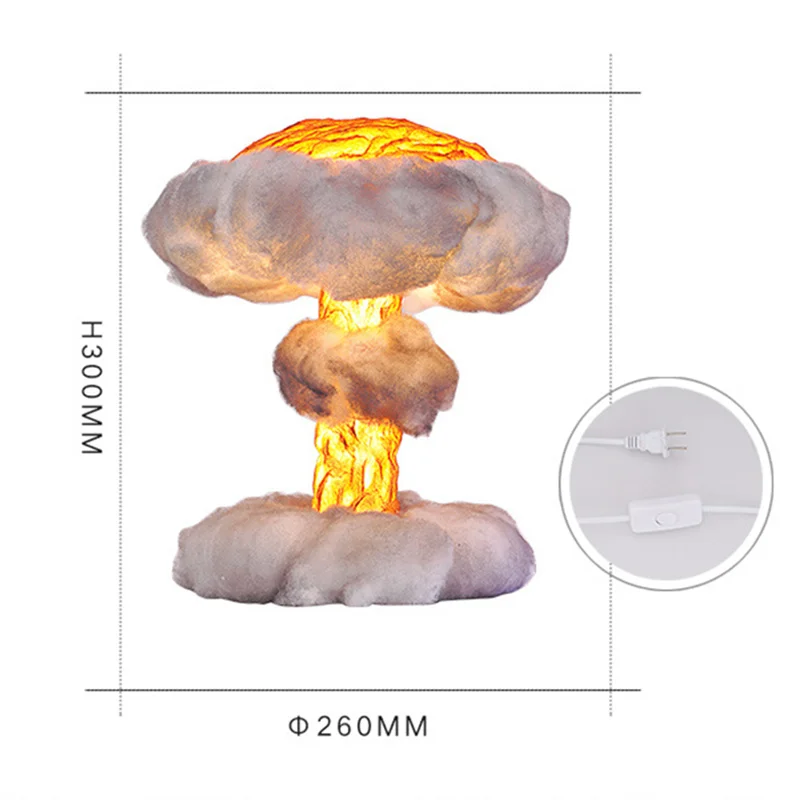 

Hot Simulation Explosion Mushroom Clouds LED Table Lamp Eye Protection Art Desk Lamp MVI-ing