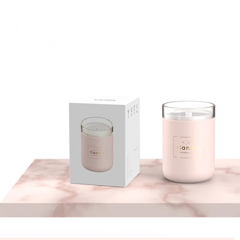

280ML Candle Air Humidifier Ultrasonic Essential Oil Diffusers Home Humidifier Aroma Oil Water Diffuser with Night Lamp Light
