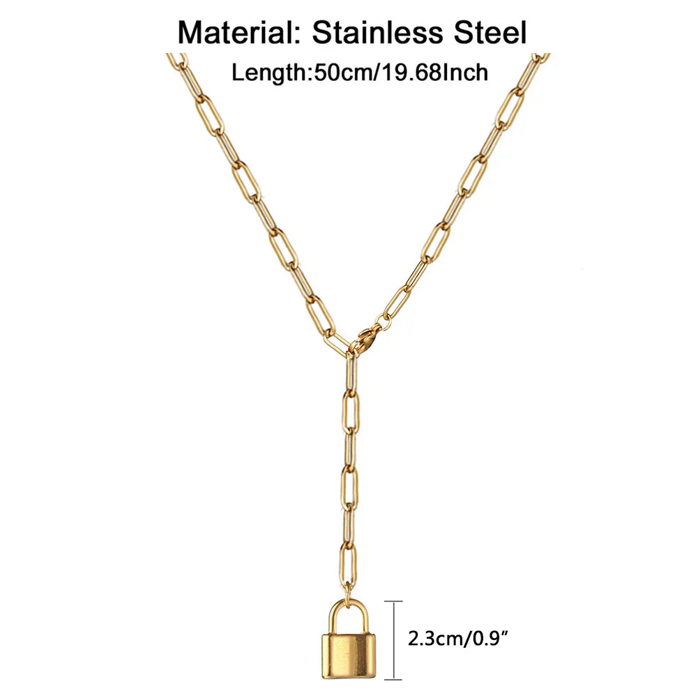 Модные ожерелья из нержавеющей стали золотого и серебряного цвета с навесным