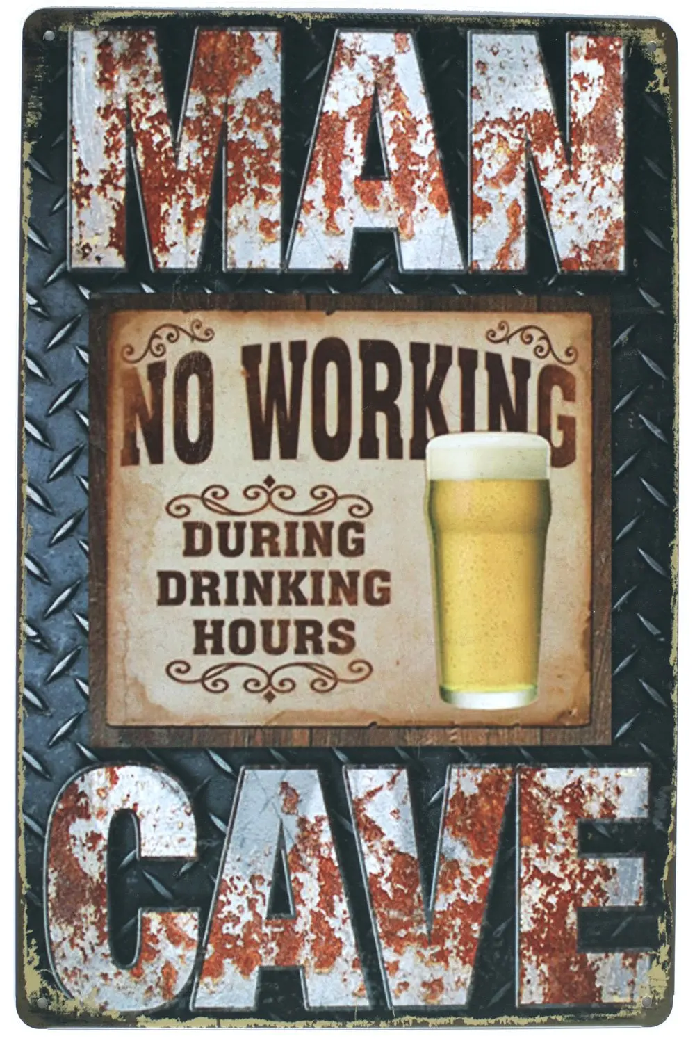 

Мужская пещера, не работает во время часа питья, металлический жестяной знак, винтажная табличка постер для бара, домашний Настенный декор