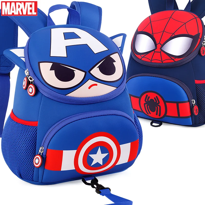 

Original Disney Kindergarten Schoolbag Boy Spider Man American Captain Children Preschool Baby Children Backpack BA5442